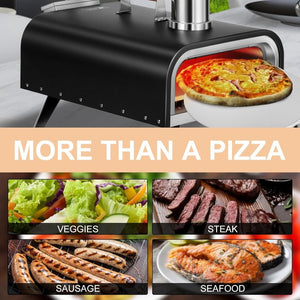 EDOSTORY Outdoor Pizza Oven, Wood Fired for Outside, Patio Maker With Stone, Peel, Grill Rack, and Waterproof Cover for Backyard Camping - Wigtrends