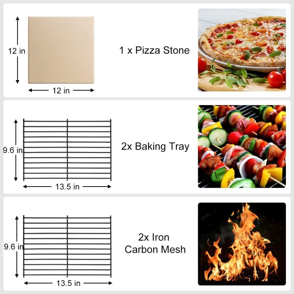 EDOSTORY Outdoor Pizza Oven, Wood Fired for Outside, Patio Maker With Stone, Peel, Grill Rack, and Waterproof Cover for Backyard Camping - Wigtrends