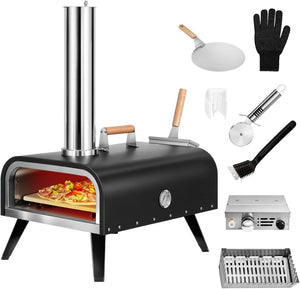 EDOSTORY Outdoor Pizza Oven, Wood Fired for Outside, Patio Maker With Stone, Peel, Grill Rack, and Waterproof Cover for Backyard Camping - Wigtrends