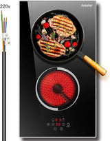 Electric Cooktop 30 Inch - 5 Burners Built - in Ceramic Cooktop, 30" Electric Stove Top with Glass Protection Metal Frame, 9 Heating Level, 8400W, 220 - 240V for Hard Wire(No Plug) - Wigtrends