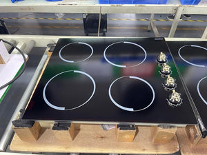 Electric Cooktop 30 Inch - 5 Burners Built - in Ceramic Cooktop, 30" Electric Stove Top with Glass Protection Metal Frame, 9 Heating Level, 8400W, 220 - 240V for Hard Wire(No Plug) - Wigtrends