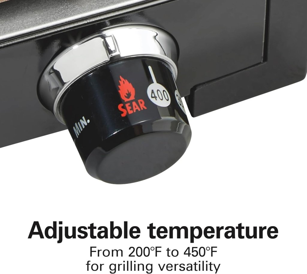 Electric Indoor Searing Grill with Viewing Window & Adjustable Temperature Control to 450F, 118 sq. in. Surface Serves 6, PFAS - Free Removable Nonstick Grate, Stainless Steel - Wigtrends