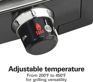 Electric Indoor Searing Grill with Viewing Window & Adjustable Temperature Control to 450F, 118 sq. in. Surface Serves 6, PFAS - Free Removable Nonstick Grate, Stainless Steel - Wigtrends
