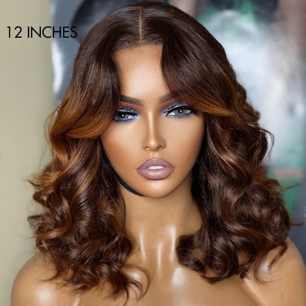 Elegant Brown Ombre Loose Wave Short Wig - Wigtrends