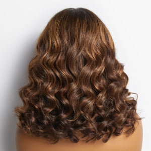 Elegant Brown Ombre Loose Wave Short Wig - Wigtrends