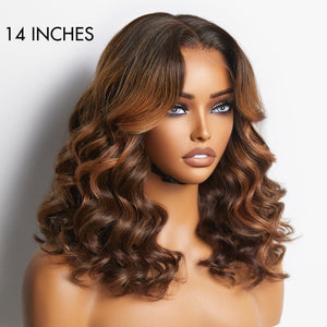 Elegant Brown Ombre Loose Wave Short Wig - Wigtrends