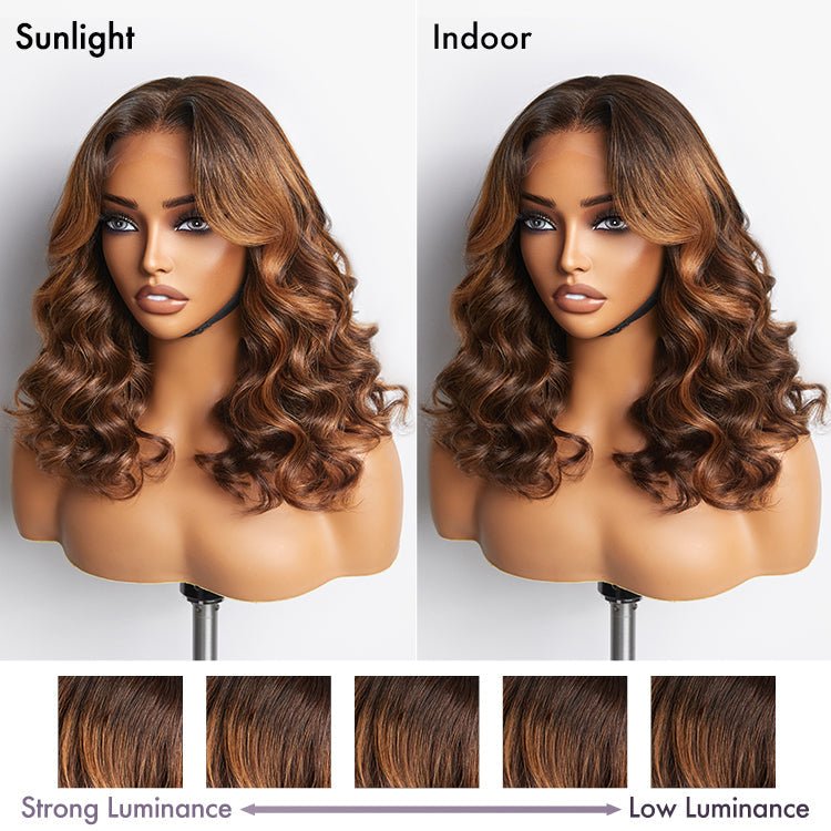 Elegant Brown Ombre Loose Wave Short Wig - Wigtrends