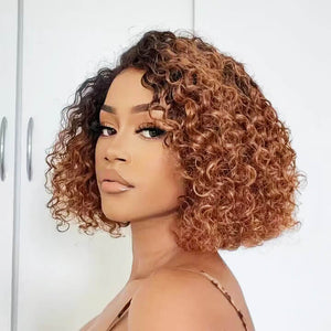 Elegant Short Bob Wigs Curly Lace Front Wig - Wigtrends