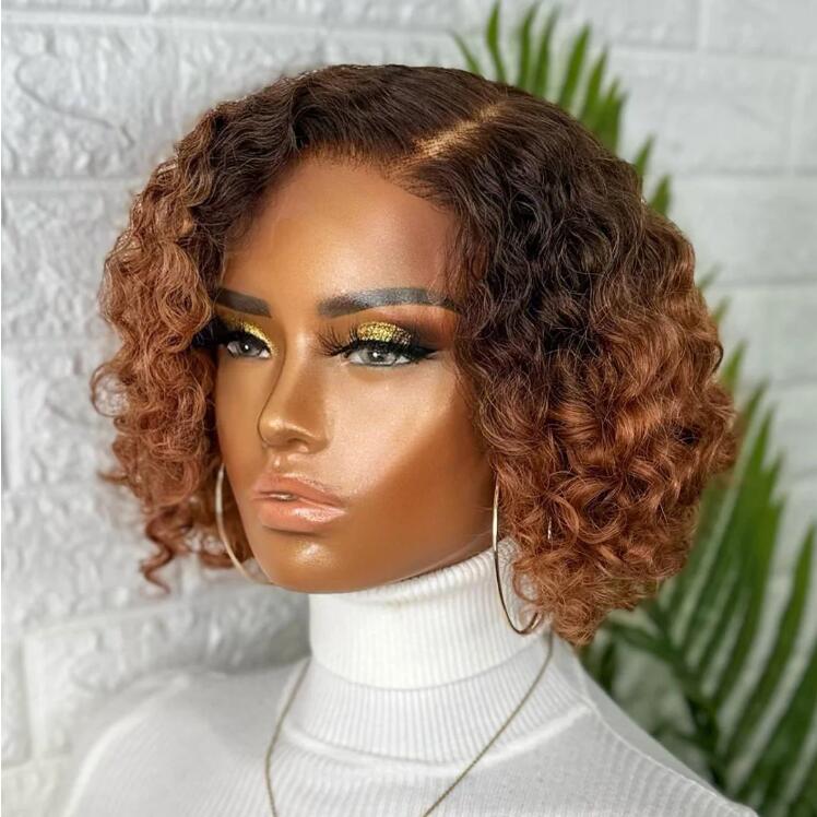 Elegant Short Bob Wigs Curly Lace Front Wig - Wigtrends