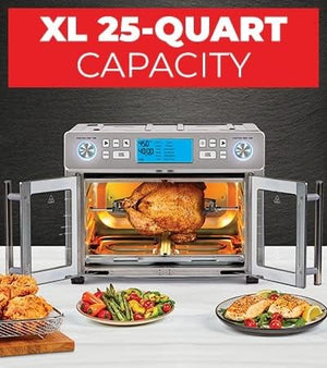 Emeril Lagasse Dual Zone 360 Air Fryer Oven Combo with French Door, 25 QT Extra Large, Cook Two Foods in Different Ways, Up to 60% Faster from Frozen to Finish - Wigtrends