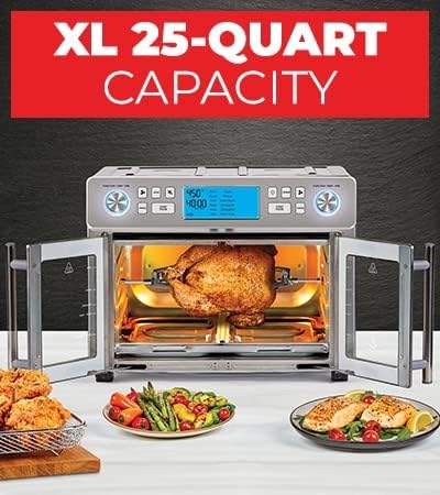 Emeril Lagasse Dual Zone 360 Air Fryer Oven Combo with French Door, 25 QT Extra Large, Cook Two Foods in Different Ways, Up to 60% Faster from Frozen to Finish - Wigtrends