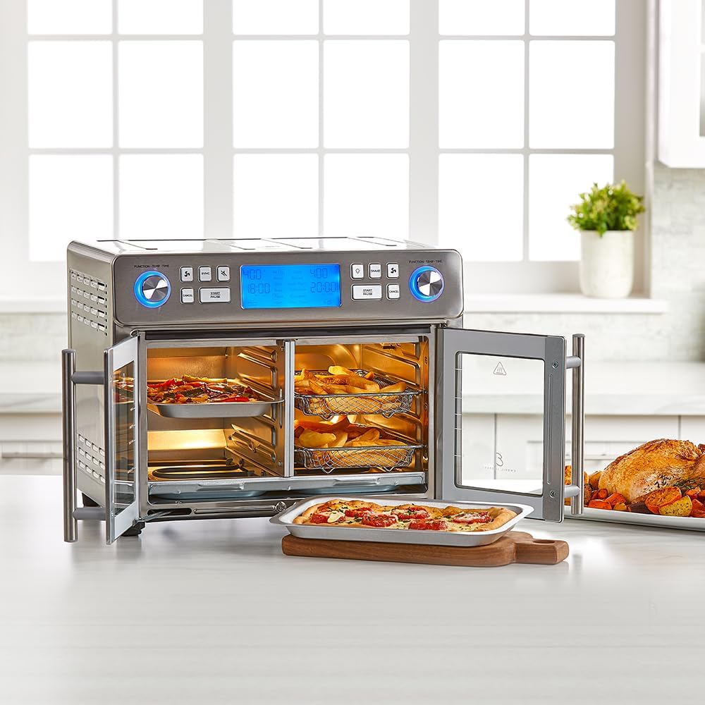 Emeril Lagasse Dual Zone 360 Air Fryer Oven Combo with French Door, 25 QT Extra Large, Cook Two Foods in Different Ways, Up to 60% Faster from Frozen to Finish - Wigtrends