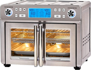 Emeril Lagasse Dual Zone 360 Air Fryer Oven Combo with French Door, 25 QT Extra Large, Cook Two Foods in Different Ways, Up to 60% Faster from Frozen to Finish - Wigtrends