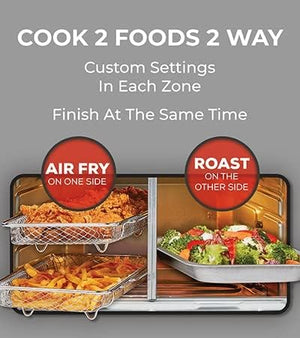 Emeril Lagasse Dual Zone 360 Air Fryer Oven Combo with French Door, 25 QT Extra Large, Cook Two Foods in Different Ways, Up to 60% Faster from Frozen to Finish - Wigtrends