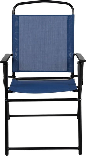 EMMA + OLIVER 6 Piece Brown Patio Garden Set with Umbrella Table and Set of 4 Folding Chairs - Wigtrends