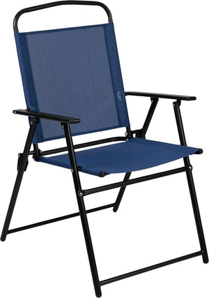 EMMA + OLIVER 6 Piece Brown Patio Garden Set with Umbrella Table and Set of 4 Folding Chairs - Wigtrends