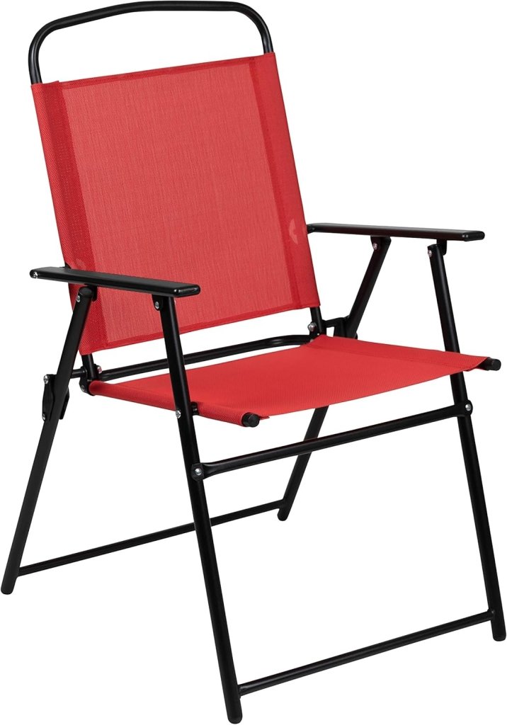 EMMA + OLIVER 6 Piece Brown Patio Garden Set with Umbrella Table and Set of 4 Folding Chairs - Wigtrends