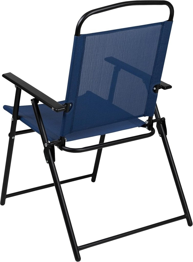 EMMA + OLIVER 6 Piece Brown Patio Garden Set with Umbrella Table and Set of 4 Folding Chairs - Wigtrends