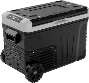 EUHOMY 12 Volt Refrigerator, 53QT(50L) Electric Cooler, Portable Freezer 12V/24V DC 110 - 240V AC, 12V Fridge - 4℉~68℉, 12V Cooler with Wheels & 2 Baskets for Travel, Truck, Boat, Camping - Wigtrends