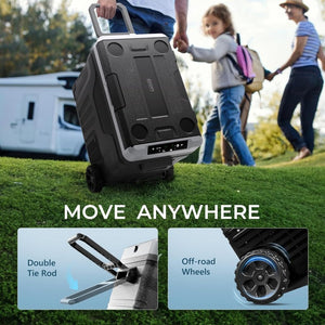 EUHOMY 12 Volt Refrigerator, 53QT(50L) Electric Cooler, Portable Freezer 12V/24V DC 110 - 240V AC, 12V Fridge - 4℉~68℉, 12V Cooler with Wheels & 2 Baskets for Travel, Truck, Boat, Camping - Wigtrends
