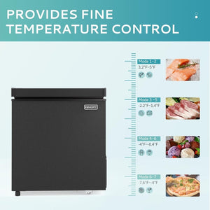 EUHOMY 3.5 Cu.Ft Chest Freezer with Removable Basket, Small Deep Freezer Adjustable 7 Thermostat, Quiet Mini Freezer Free - Standing Top Door, Energy Saving for Apartment/Garage/Basement/Dorm/Home,Black - Wigtrends