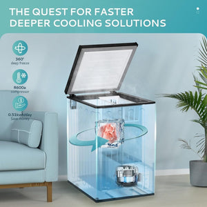 EUHOMY 3.5 Cu.Ft Chest Freezer with Removable Basket, Small Deep Freezer Adjustable 7 Thermostat, Quiet Mini Freezer Free - Standing Top Door, Energy Saving for Apartment/Garage/Basement/Dorm/Home,Black - Wigtrends