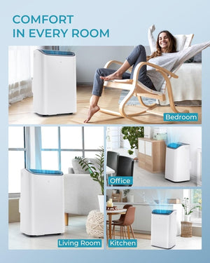 EUHOMY 8,000 BTU Portable Air Conditioners, 4 - in - 1 Portable AC Unit Up to 350 Sq.Ft, 4 Modes Quiet Air Conditioner with Remote Control, Cool, Fan, Dehumidifier, 24H Timer, Bedroom, Office, Apartments - Wigtrends