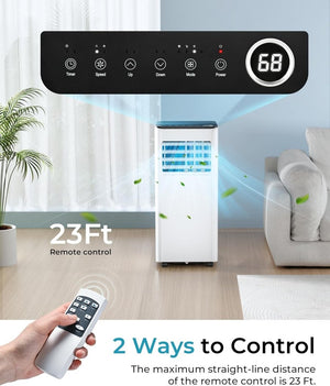 EUHOMY 8,000 BTU Portable Air Conditioners, 4 - in - 1 Portable AC Unit Up to 350 Sq.Ft, 4 Modes Quiet Air Conditioner with Remote Control, Cool, Fan, Dehumidifier, 24H Timer, Bedroom, Office, Apartments - Wigtrends