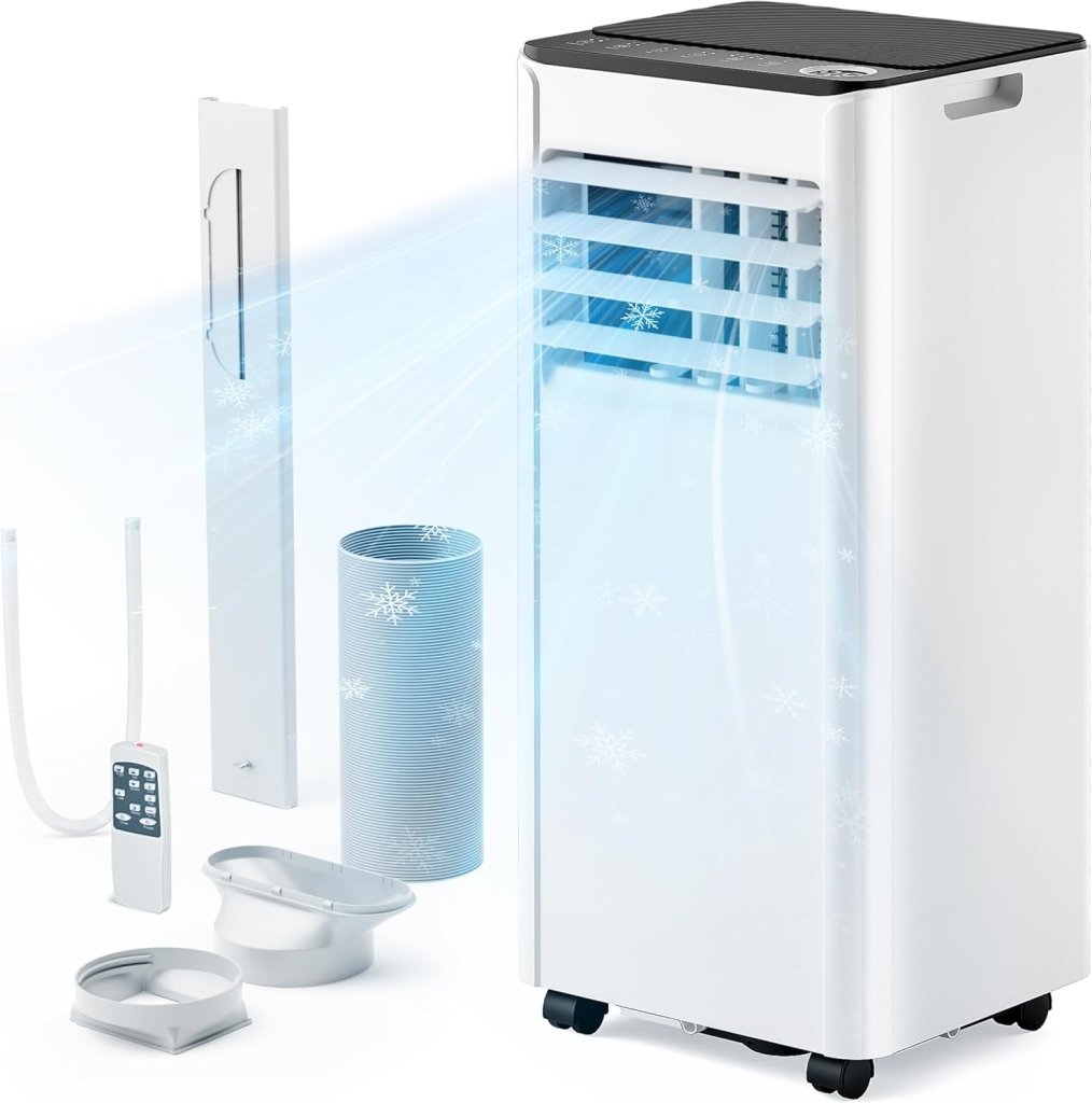 EUHOMY 8,000 BTU Portable Air Conditioners, 4 - in - 1 Portable AC Unit Up to 350 Sq.Ft, 4 Modes Quiet Air Conditioner with Remote Control, Cool, Fan, Dehumidifier, 24H Timer, Bedroom, Office, Apartments - Wigtrends