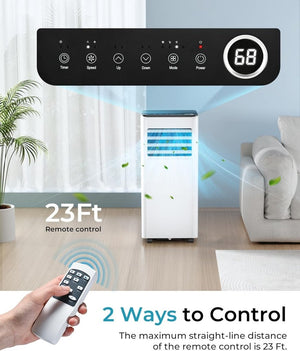 EUHOMY 8,000 BTU Portable Air Conditioners, 4 - in - 1 Portable AC Unit Up to 350 Sq.Ft, 4 Modes Quiet Air Conditioner with Remote Control, Cool, Fan, Dehumidifier, 24H Timer, Bedroom, Office, Apartments - Wigtrends