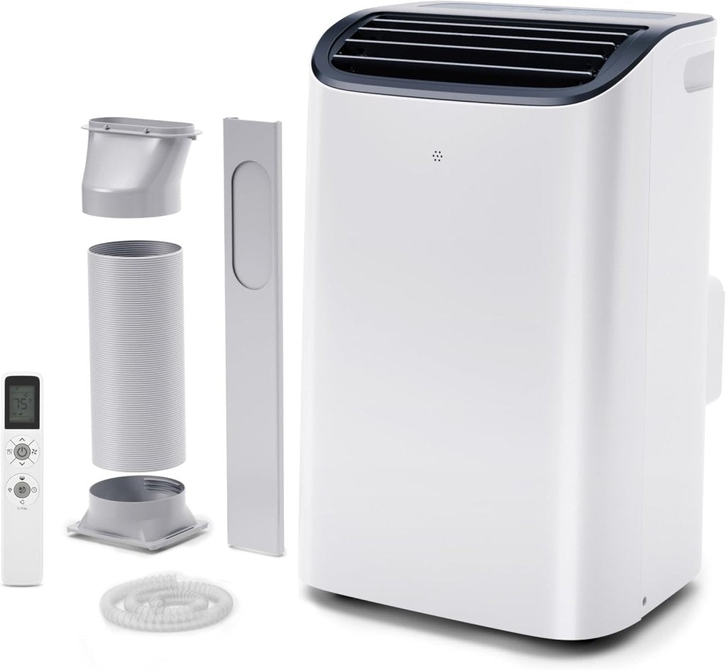 EUHOMY 8,000 BTU Portable Air Conditioners, 4 - in - 1 Portable AC Unit Up to 350 Sq.Ft, 4 Modes Quiet Air Conditioner with Remote Control, Cool, Fan, Dehumidifier, 24H Timer, Bedroom, Office, Apartments - Wigtrends
