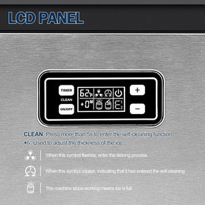 EUHOMY Commercial Ice Maker Machine, 100lbs/24H Stainless Steel Under Counter ice Machine with 33lbs Ice Storage Capacity, Freestanding Ice Maker. - Wigtrends
