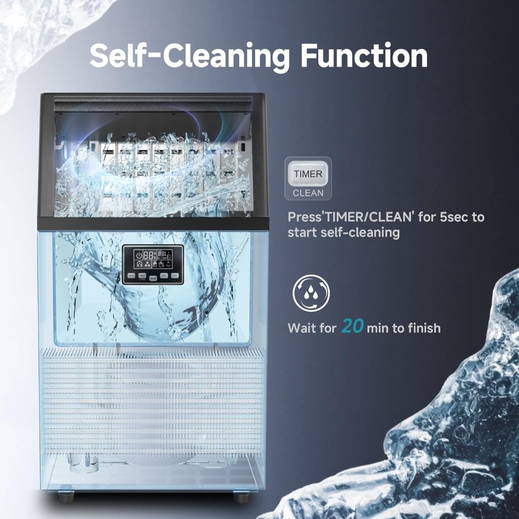 EUHOMY Commercial Ice Maker Machine, 100lbs/24H Stainless Steel Under Counter ice Machine with 33lbs Ice Storage Capacity, Freestanding Ice Maker. - Wigtrends