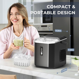EUHOMY Nugget Ice Maker Countertop, Ready in 8 Mins, 35lbs/24H, Self - Cleaning, Portable Ice Makers Machine with Ice Scoop & Basket, Sonic Ice Maker with Chewable Pellet Ice for Home/Party/RV/Camping - Wigtrends