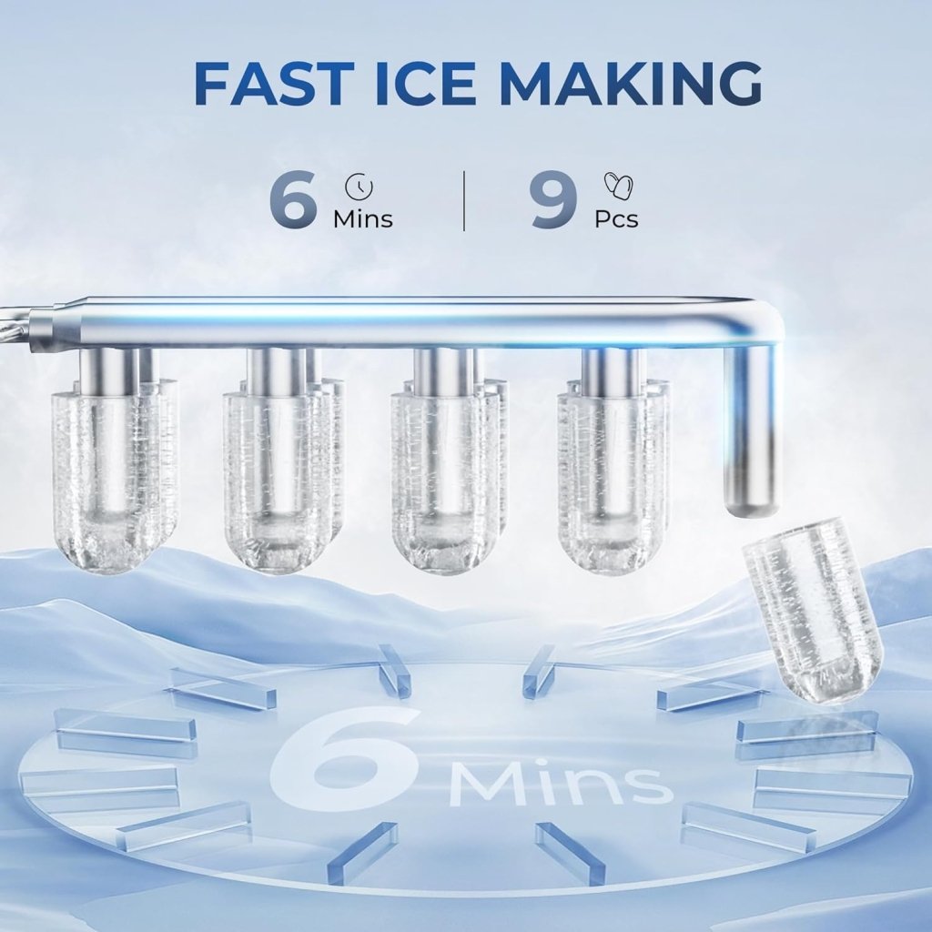 EUHOMY Nugget Ice Maker Countertop, Ready in 8 Mins, 35lbs/24H, Self - Cleaning, Portable Ice Makers Machine with Ice Scoop & Basket, Sonic Ice Maker with Chewable Pellet Ice for Home/Party/RV/Camping - Wigtrends