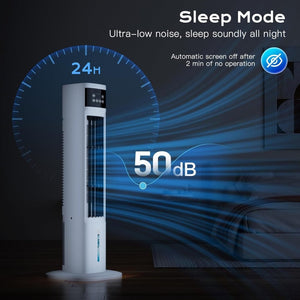 Evaporative Air Cooler, 3 - in - 1 Portable Air Conditioners for Room, 4 Modes 3 Speeds, Fast Cooling Portable AC Unit w/24H Timer, Remote Oscillating Tower Fan, Quiet Swamp Cooler for Bedroom Office - Wigtrends