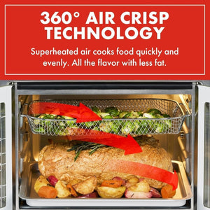 Extra Large French Door Air Fryer Toaster Oven Combo, 24 Cooking Functions and Digital Controls, 7 Accessories Included, Stainless Steel Finish, 26QT Capacity - Wigtrends