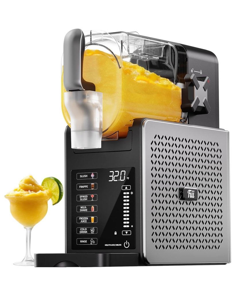 Fiii Slushie Machine 92 oz, Slushy Machine for Home, 6 Preset Programs, Quiet Operation, LED Display, Auto - Clean, No Ice Needed, Perfect for Milkshakes, Margarita Smoothie, Frappes and More - Wigtrends