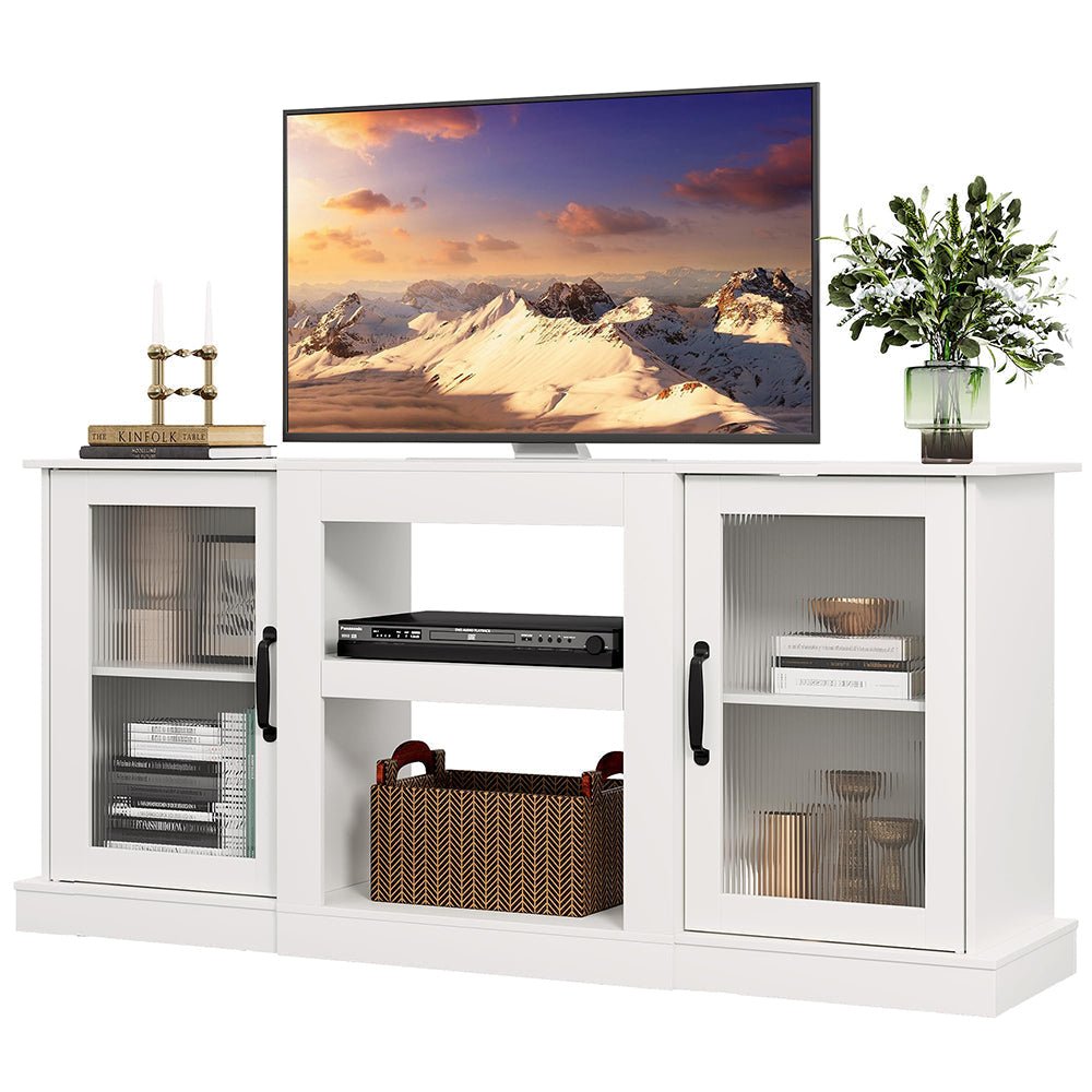 Fireplace TV Stand for 65" TV, Entertainment Center with 18 Inch Electric Fireplace - Wigtrends