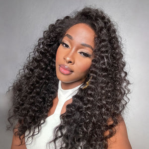 Fluffy Wand Curls With 4C Kinky Edges HD Lace Wig - Wigtrends