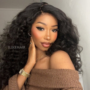 Fluffy Wand Curls With 4C Kinky Edges HD Lace Wig - Wigtrends