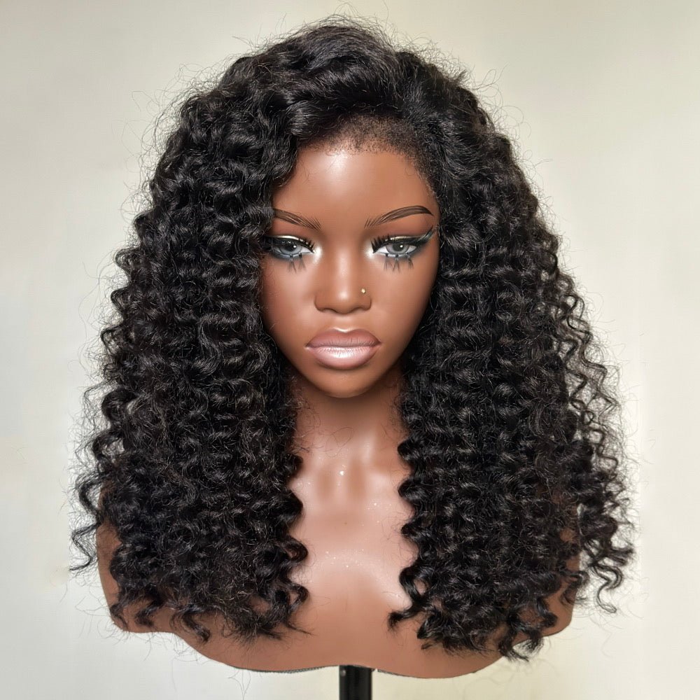 Fluffy Wand Curls With 4C Kinky Edges HD Lace Wig - Wigtrends