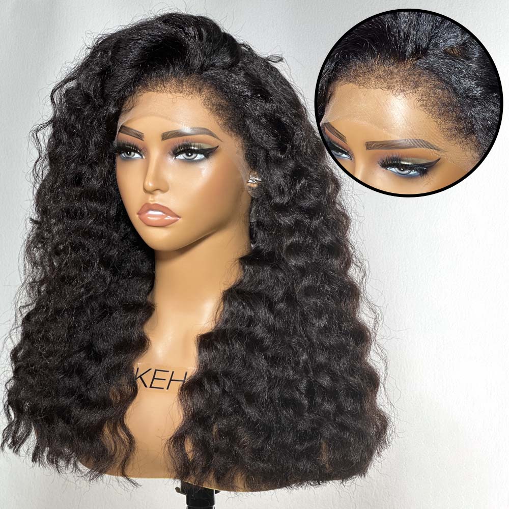 Fluffy Wand Curls With 4C Kinky Edges HD Lace Wig - Wigtrends