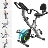 Foldable Exercise Bike Stationary Bikes for Home, 5 IN 1 Indoor Workout Bike, Cycling Bike with 16 - Level Quiet Magnetic Resistance, 6.6 LBS Flywheel and 300LBS Capacity, 2025 Designed 817 X - bike - Wigtrends