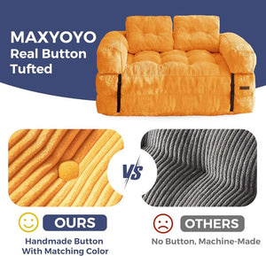Folding Sofa Bed, L - Shaped Convertible Sofa Bed with Armrests and Pillows, - Wigtrends
