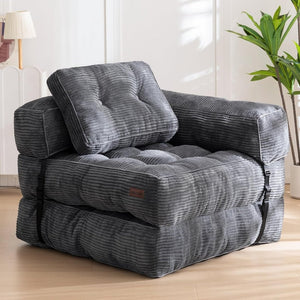 Folding Sofa Bed, L - Shaped Convertible Sofa Bed with Armrests and Pillows, - Wigtrends