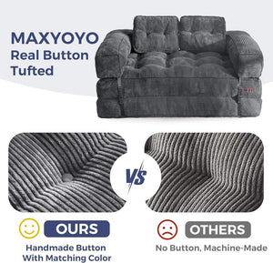 Folding Sofa Bed, L - Shaped Convertible Sofa Bed with Armrests and Pillows, - Wigtrends