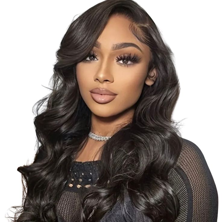 Glueless Blowout In Wavy Natural Black Pre - Cut Pre - Bleached Knots Easy - Wear Human Hair Wigs - Wigtrends