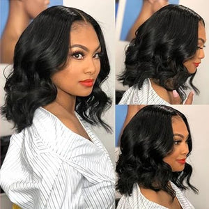 Glueless Bob Wig Human Hair Pre Plucked Body Wave Short Bob Lace Front Wigs - Wigtrends