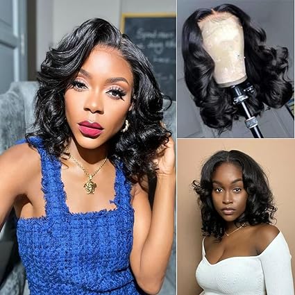 Glueless Bob Wig Human Hair Pre Plucked Body Wave Short Bob Lace Front Wigs - Wigtrends